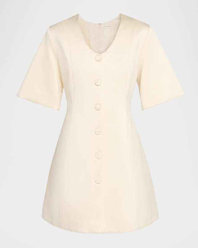 Josephine Button-Front Mini Dress
